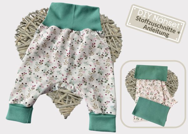 DIY Nähpaket Stoff Zuschnitte Baby Pumphose Jersey Design Emilia Nähset